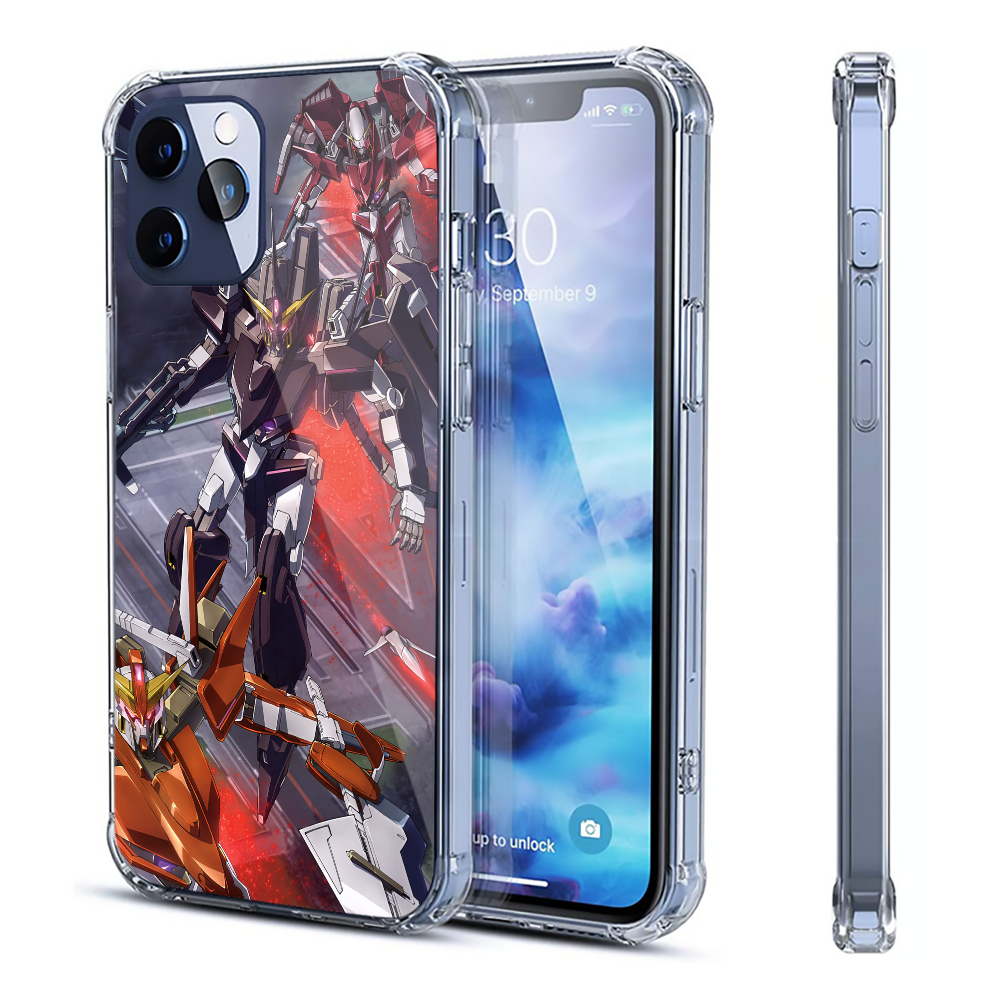 （画像用） 機動戦士ガンダム Mobile Suit Gundam 【iPhone 12シリーズ対応】透明スマホケース（クリアソフトケース）